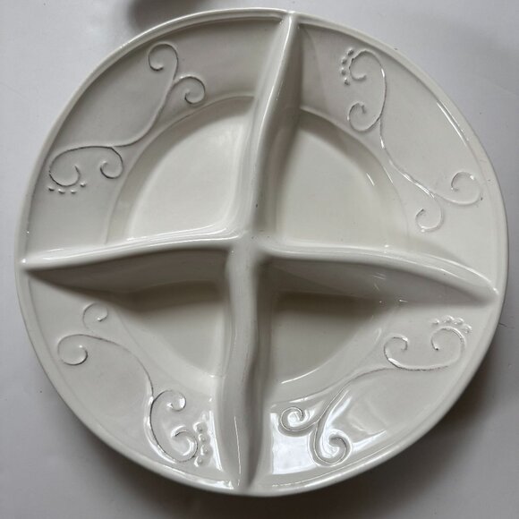 Sweet Ceramics Round Divided Serving Platter  Made in Italy . - Picture 1 of 10